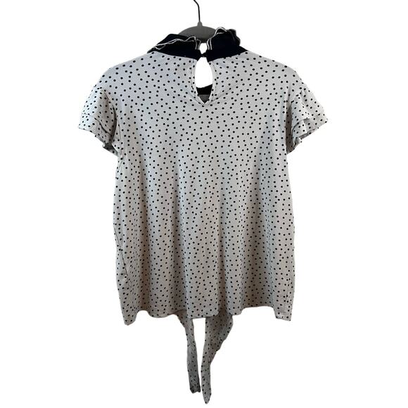 Faith and Joy Polkadot Top - Black and White - Size Medium - Picture 2 of 4